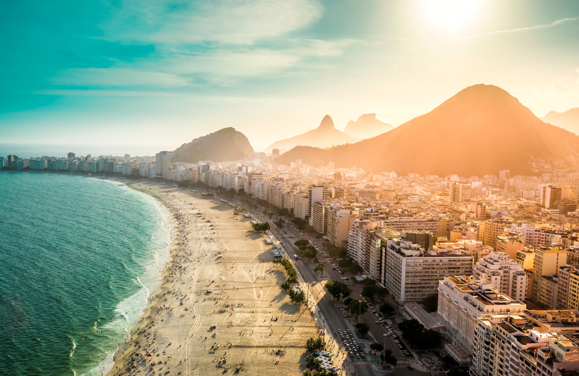 Copacabana area of Rio De Janeiro as seen from above